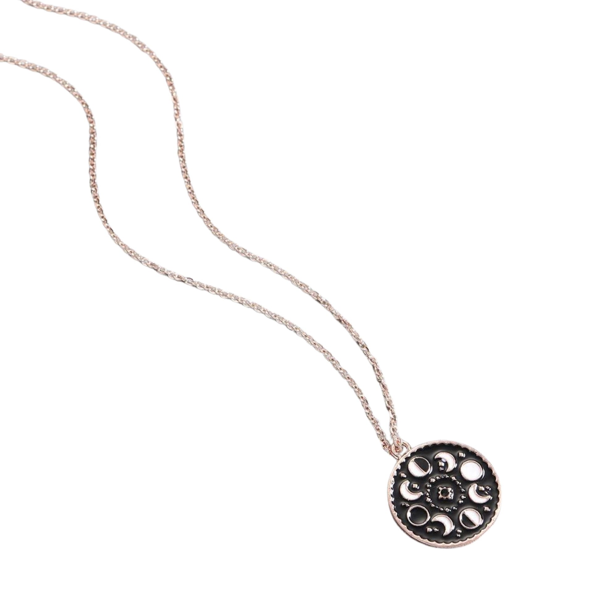 Moon Phase Celestial Necklace silver gold
